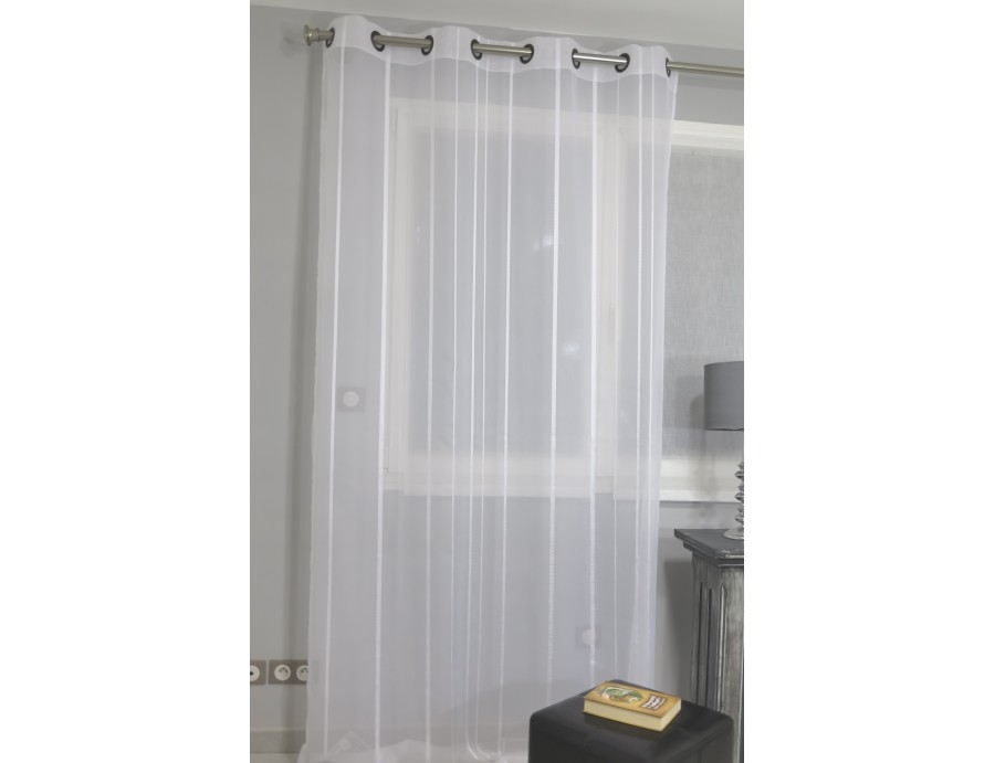 Voilage prêt à poser ORION blanc 140 x 260 cm