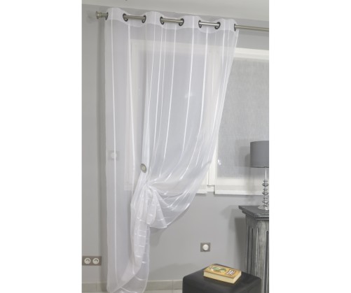 Voilage prêt à poser ORION blanc 140 x 260 cm