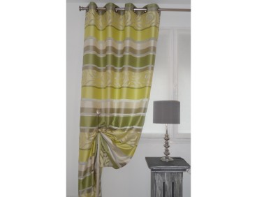 Voilage prêt à poser CARIOLAN pistache 140 x 245 cm