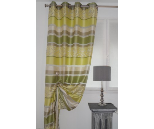 Voilage prêt à poser CARIOLAN pistache 140 x 245 cm