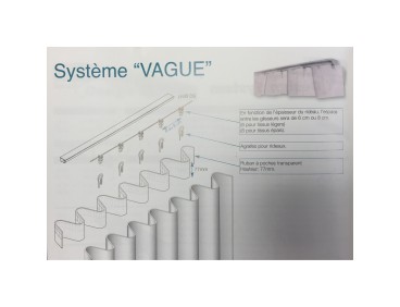 Ruban à poche transparent pour rideau vague