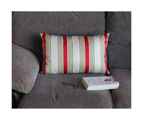 Coussin CELIA rouge déhoussable 35 x 60 cm