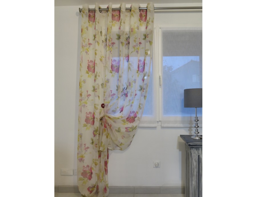 Voilage TARBES fushia, 140 x 280 cm