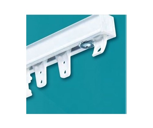 Rail plat pour rideau très lourd avec roulement à billes