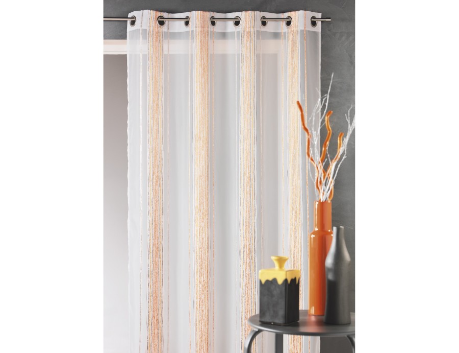 Voilage prêt à poser ALOE mandarine 140 x 231 cm