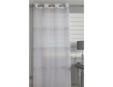 Voilage prêt à poser Isaure gris 140 x 240 cm