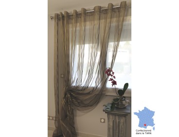 Voilage prêt à poser NIRVANA taupe 280 x 270 cm
