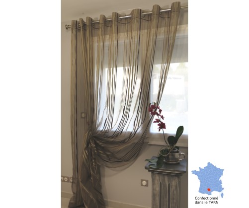 Voilage prêt à poser NIRVANA taupe 280 x 270 cm