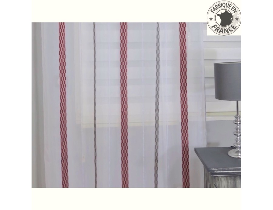 Voile au mètre rouge et gris en grande hauteur 300 cm