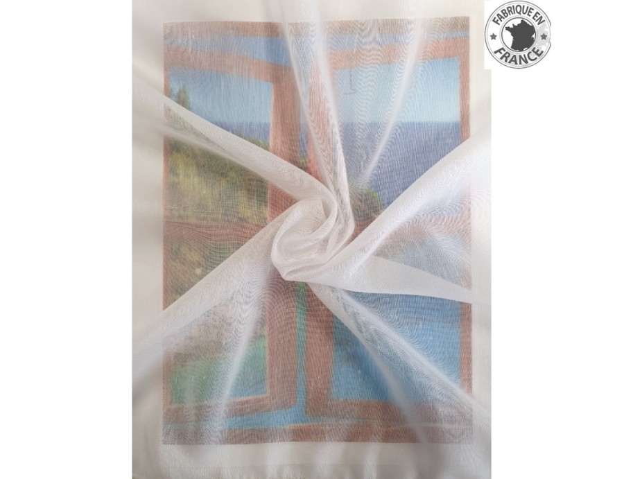 Voile au mètre Tergal et lin blanc en grande hauteur 420 cm