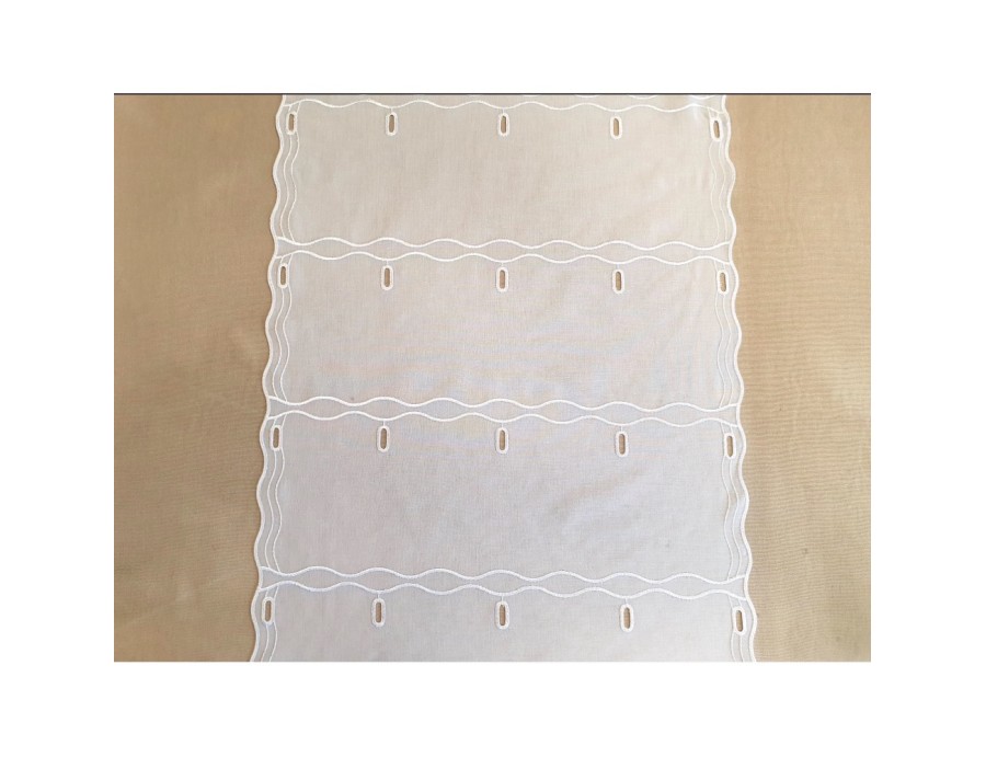 Rideaux de vitrages Modulable blanc en 45 cm de large