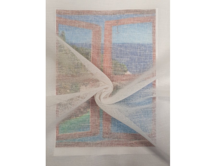 Voile au mètre en lin, couleur écru en grande hauteur 300 cm