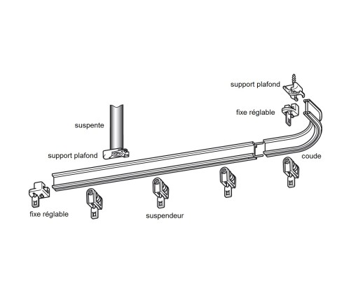 Support plafond pour rail cintrable 330 Boulet