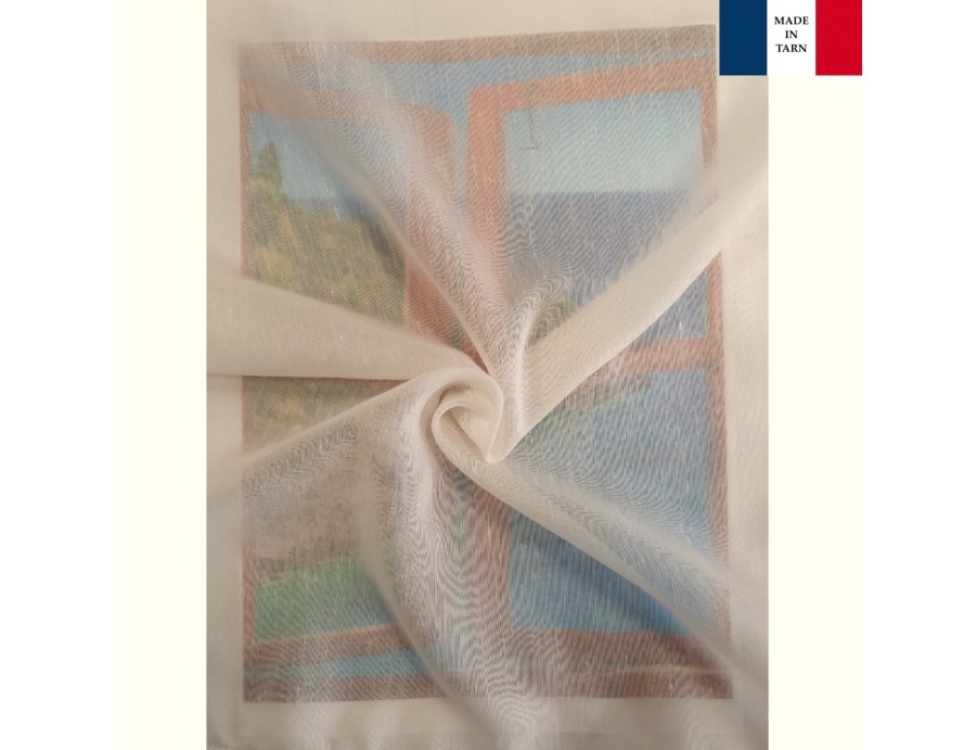 Rideaux Vitrages sur mesure Tergal et Lin beige