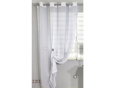 Voilage prêt à poser LEA bleu 140 x 240 cm