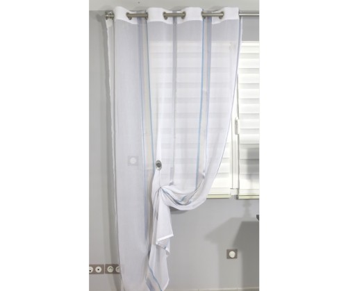 Voilage prêt à poser LEA bleu 140 x 240 cm