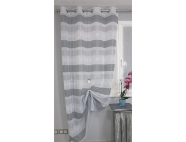 Voilage prêt à poser CAGNAC gris 140 x 243 cm