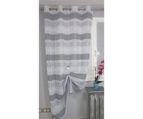 Voilage prêt à poser CAGNAC gris 140 x 243 cm