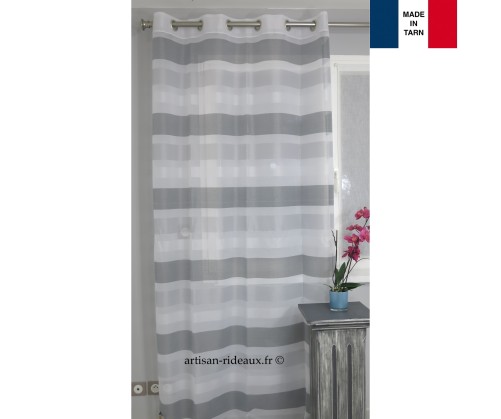 Voilage prêt à poser CAGNAC gris 140 x 243 cm
