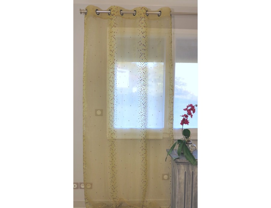 Voilage prêt à poser ANNABELLE pistache 135 x 270 cm