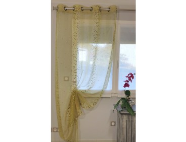 Voilage prêt à poser ANNABELLE pistache 135 x 270 cm