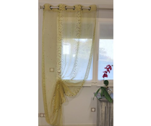 Voilage prêt à poser ANNABELLE pistache 135 x 270 cm