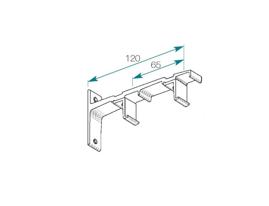 Support double mur pour rail chemin de fer 24 x 16 mm Boulet