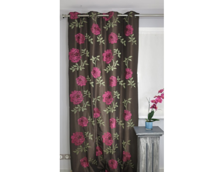 Tenture prêt à poser doublé ROMY fushia 135 x 270 cm