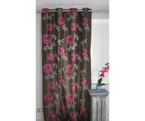 Tenture prêt à poser doublé romy fushia 135 x 270 cm