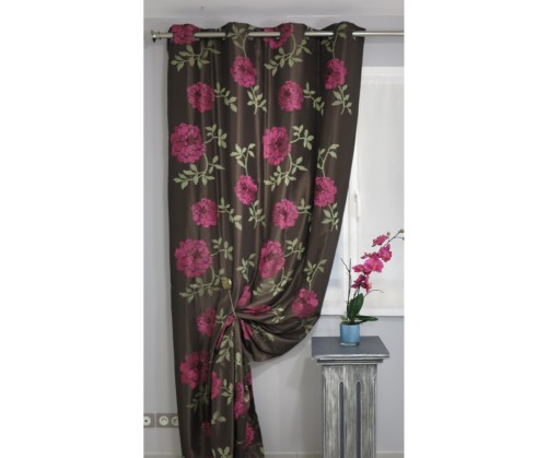 Tenture prêt à poser doublé ROMY fushia 135 x 270 cm