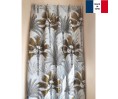 Rideaux ruflette isolant thermique GUERANDE gris pour tringle portière 145 x 232 cm