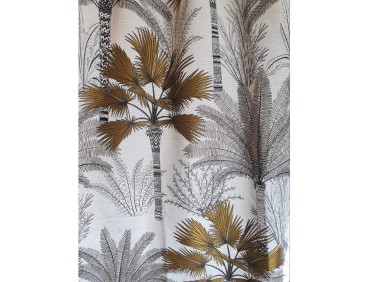 Rideaux ruflette isolant thermique GUERANDE gris pour tringle portière 145 x 232 cm