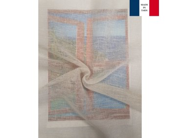 Voilage sur mesure en Lin, couleur beige Lin (jusqu'à 290 cm de haut)