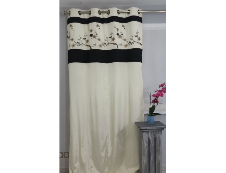 Tenture prêt à poser doublé PRUNELLE naturel 135 x 270 cm