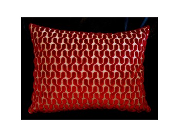 Coussin WELCOME velours bordeaux déhoussable 30 x 40 cm