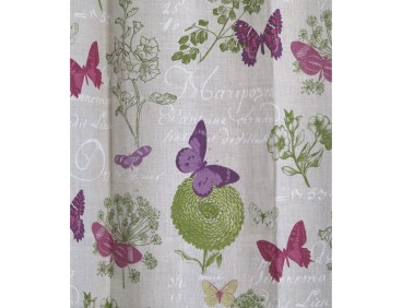 Rideaux ruflette isolant thermique DYNASTY fushia pour tringle portière 137 x 233 cm