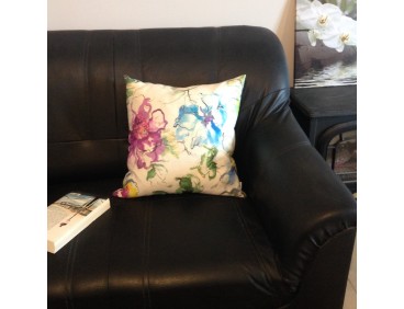 Coussin ORASIO bleu, déhoussable 48x 48 cm