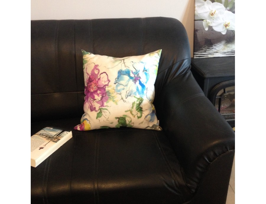 Coussin ORASIO bleu, déhoussable 48x 48 cm