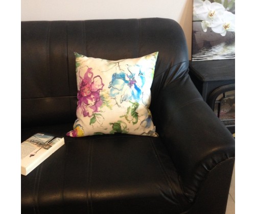 Coussin ORASIO bleu, déhoussable 48x 48 cm