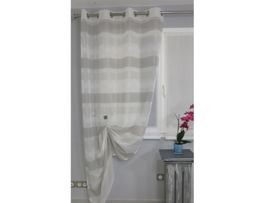 Voilage prêt à poser CAGNAC beige 140 x 243 cm