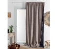 Rideaux ruflette isolant thermique et phonique couleur Lin pour tringle portière 140 x 260 cm