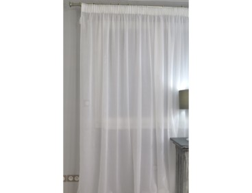 Voilage à galon fronçeur PAULINE blanc 240 x 240 cm