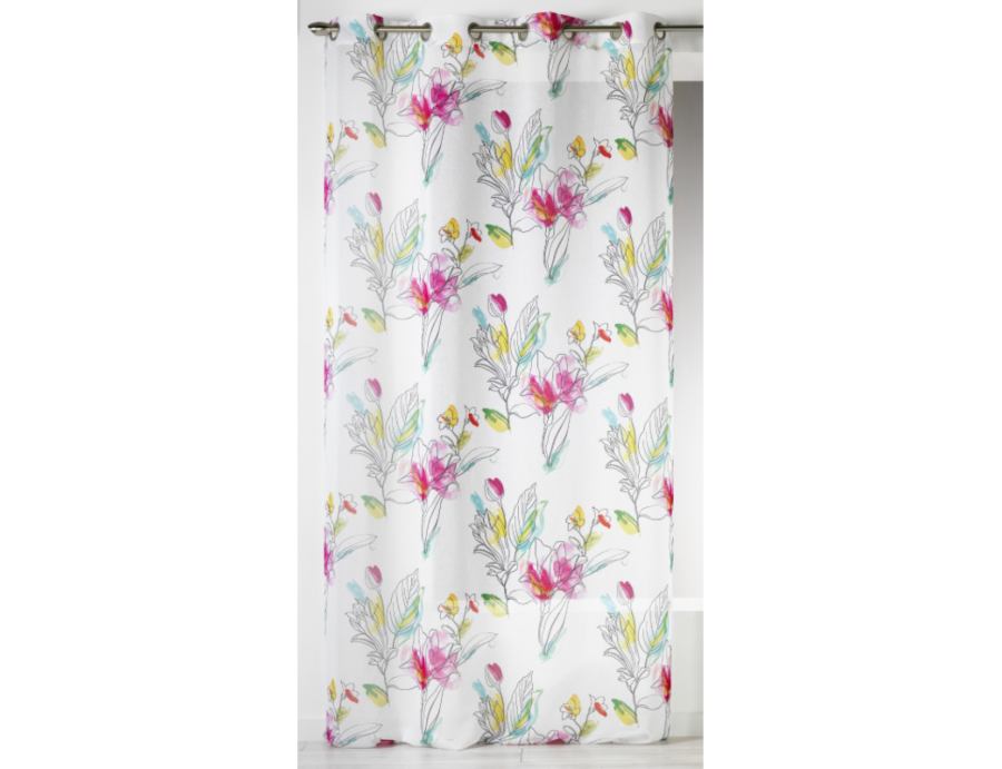 Voilage prêt à poser RIO fushia 140 x 240 cm