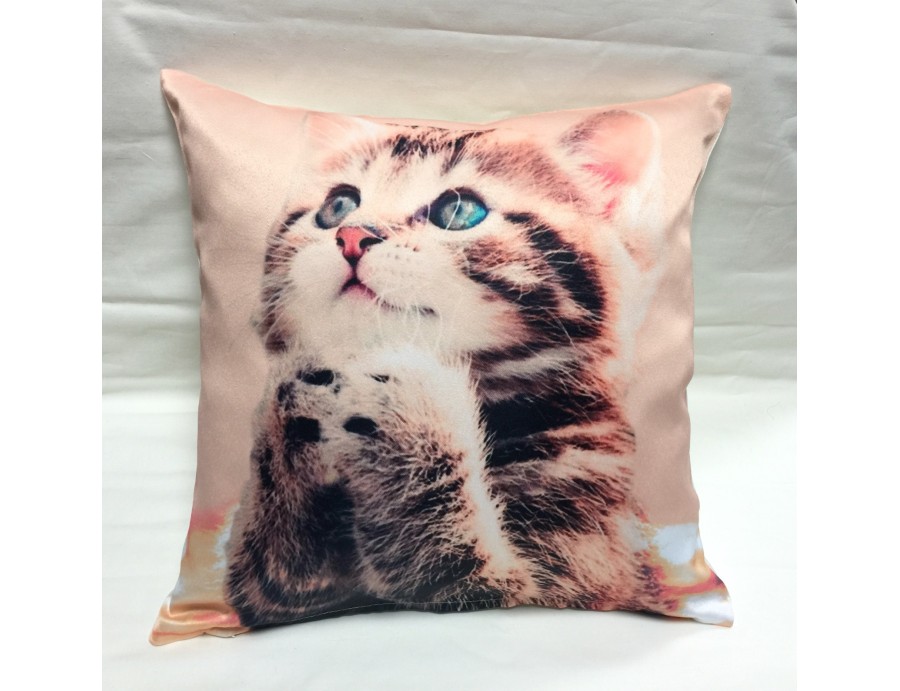 Housse de coussin chat 40 x 40 cm