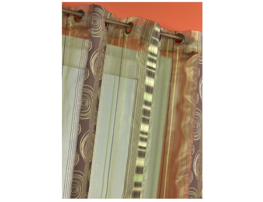 Voilage prêt à poser NADOR bambou 140 x 240 cm