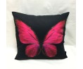Coussin PAPILLON fushia, déhoussable 45 x 45 cm