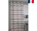 Voilage prêt à poser COUPIAC rouge et gris, 2 dimensions