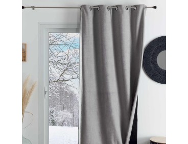 Rideau isolant thermique et phonique KONFOR gris perle 140 x 260 cm