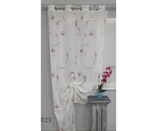 Voilage prêt à poser MILTON rouge 140 x 260 cm