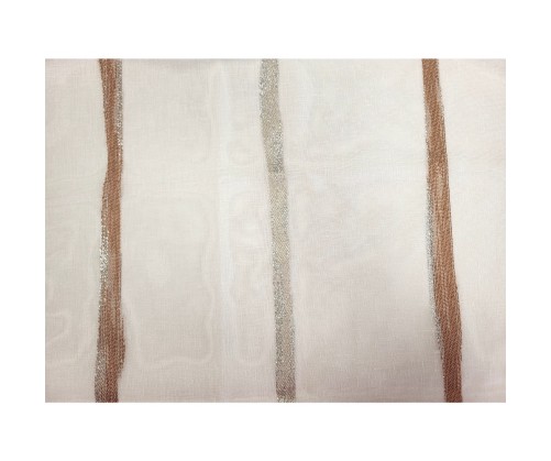 Voile au mètre terracotta beige aspect lin en grande hauteur 300 cm